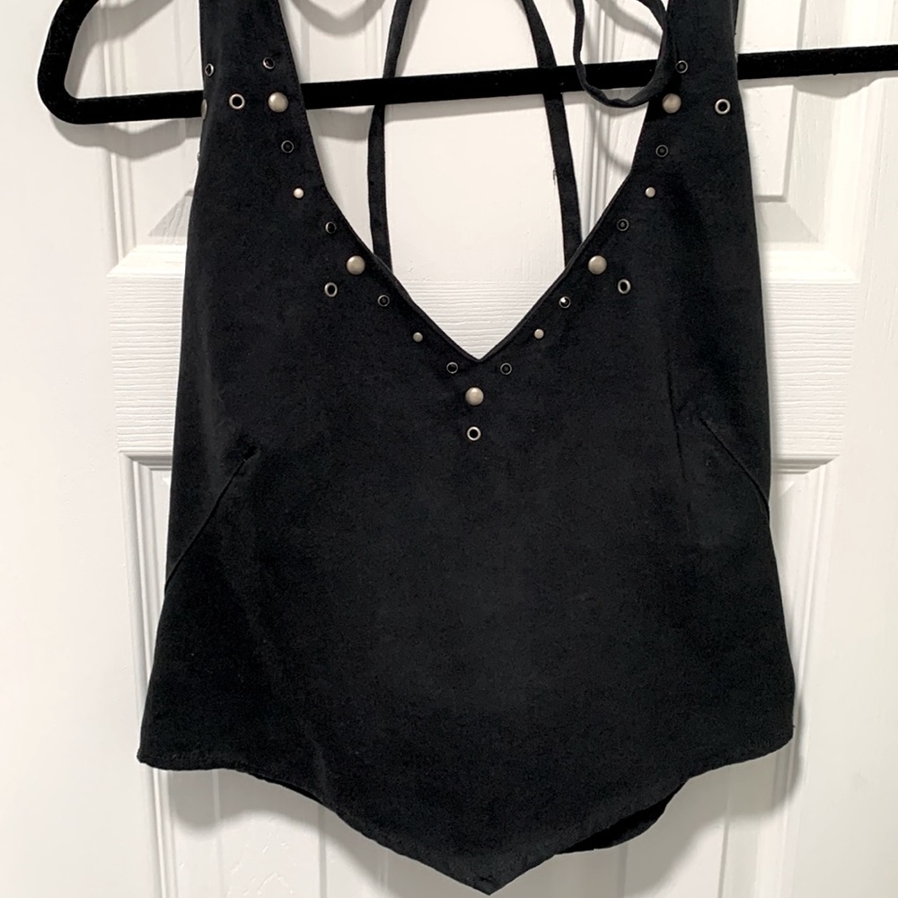Vintage *Harley Davidson* Suede Cropped Halter